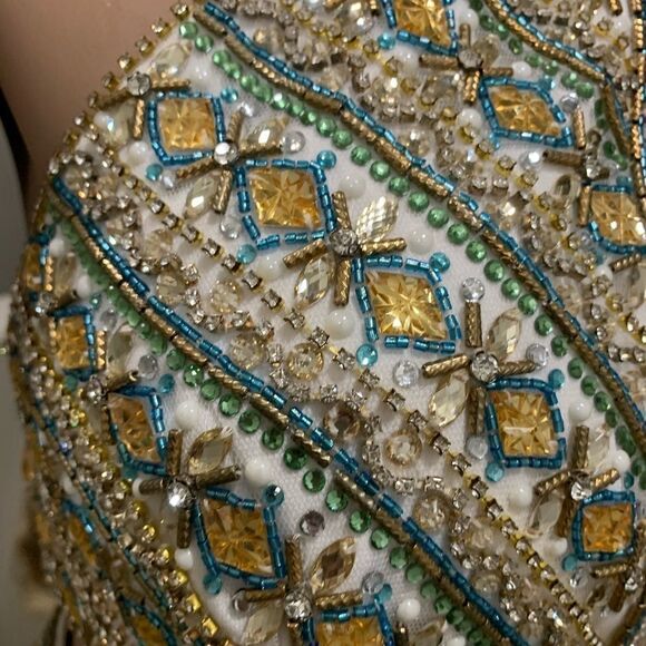 Stunning Halter Beaded & Sequined 1 Piece Fishtail Gown - Picture 12 of 12